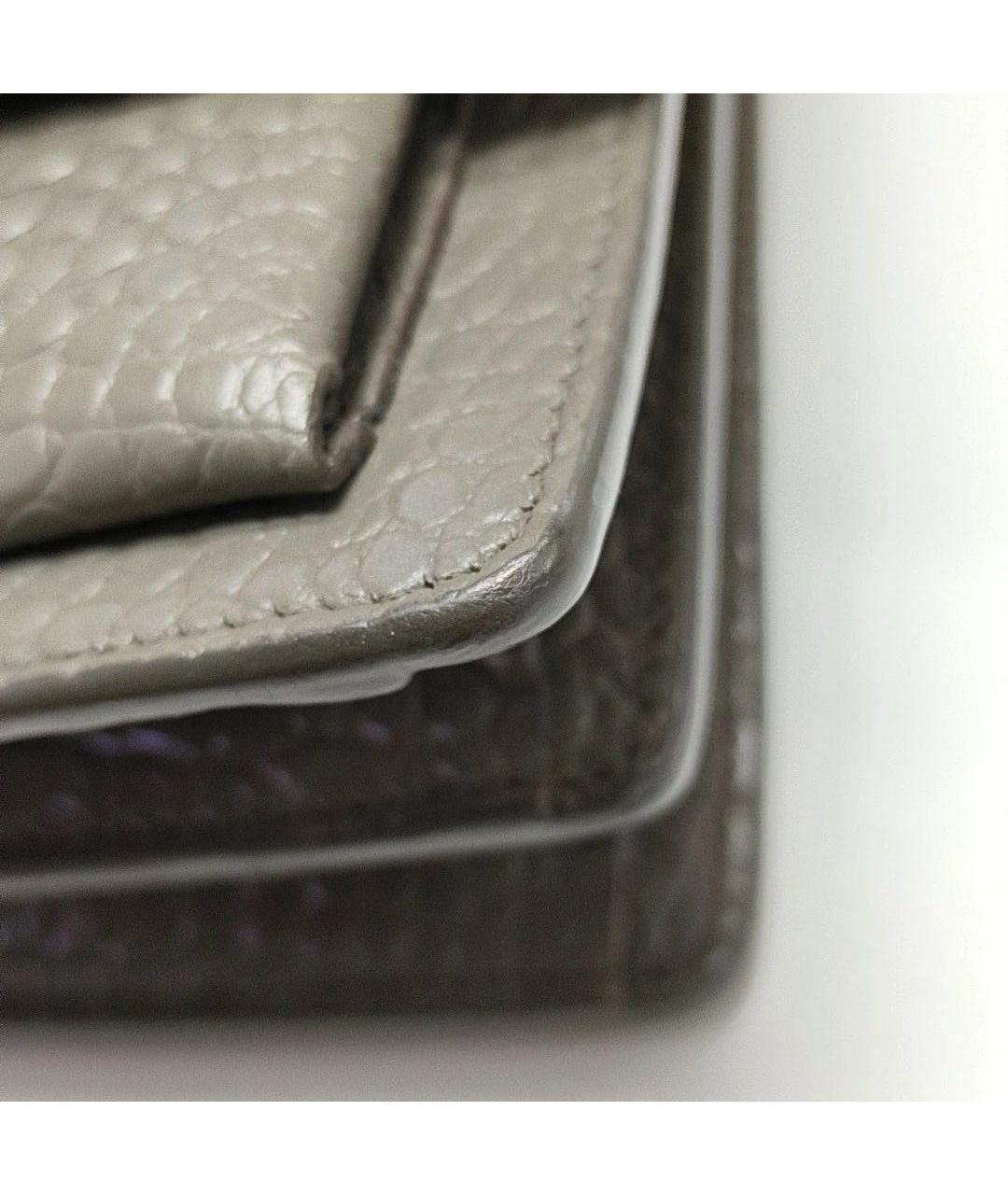 SAINT LAURENT Серая кожаная сумка через плечо, фото 7