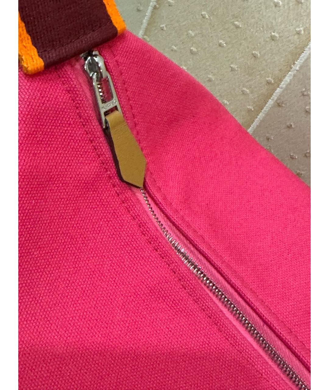 HERMES Фуксия тканевая косметичка, фото 7