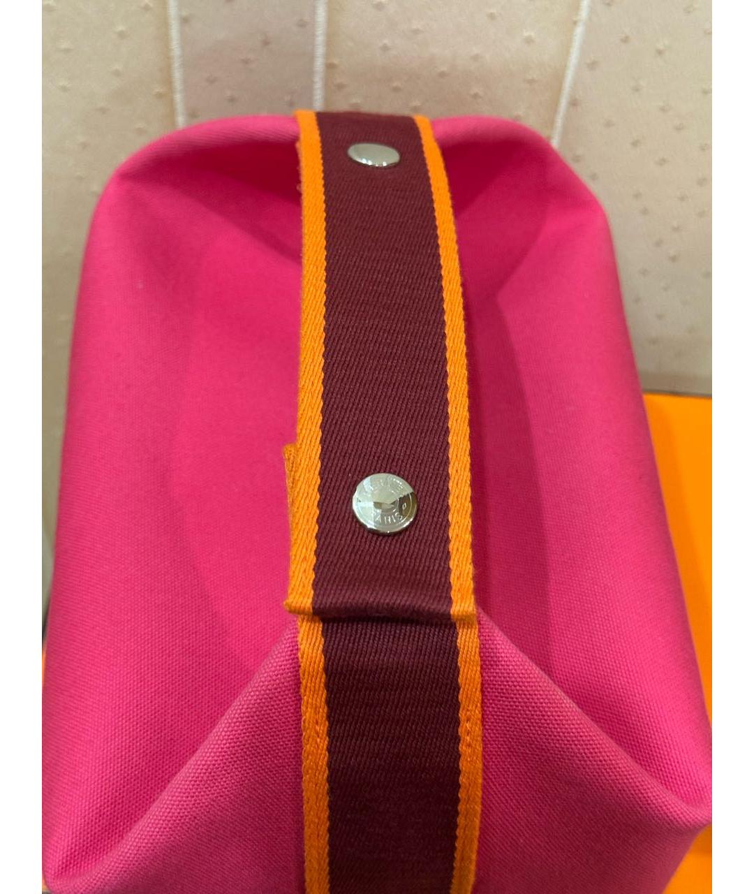 HERMES Фуксия тканевая косметичка, фото 6