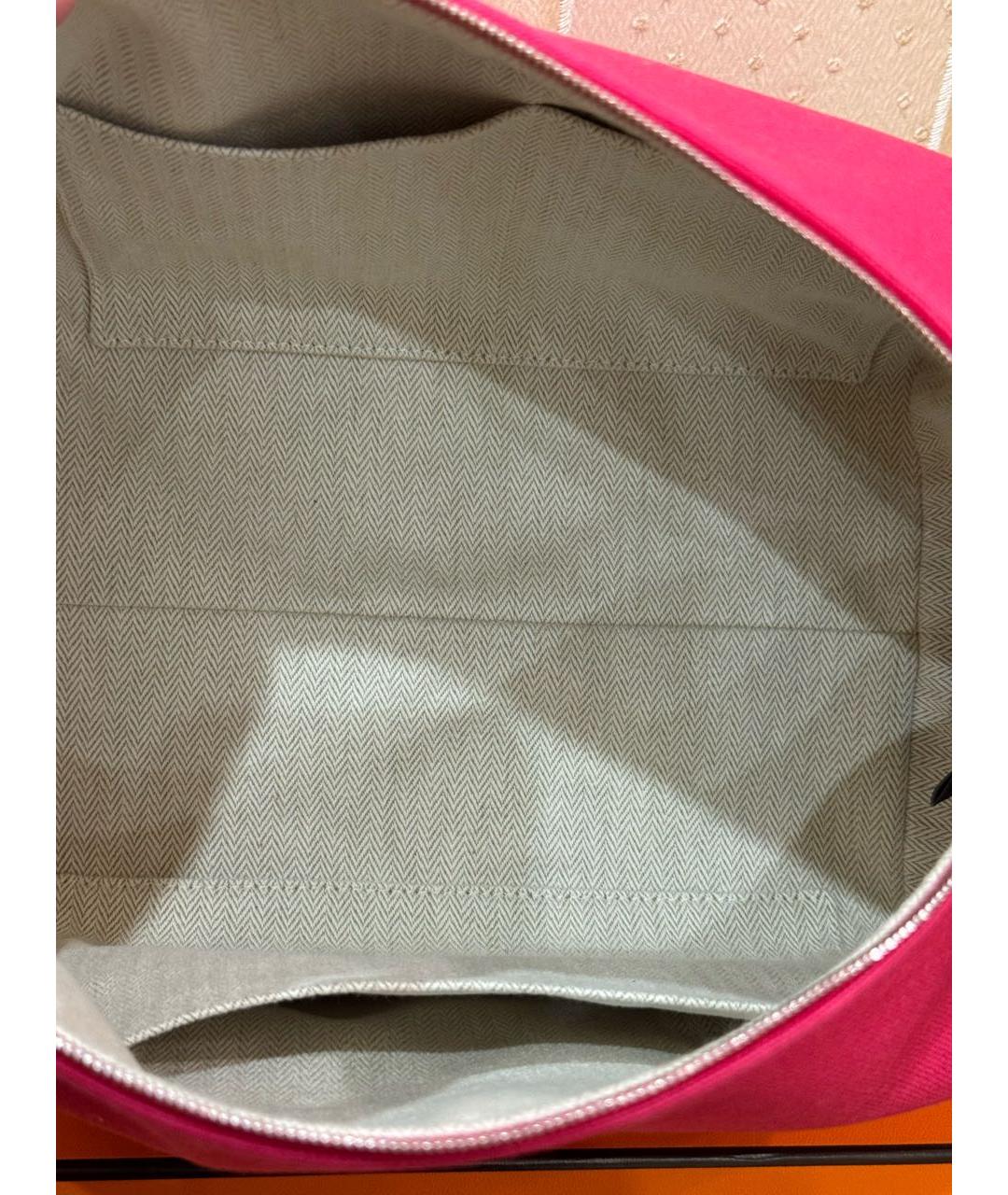 HERMES Фуксия тканевая косметичка, фото 8