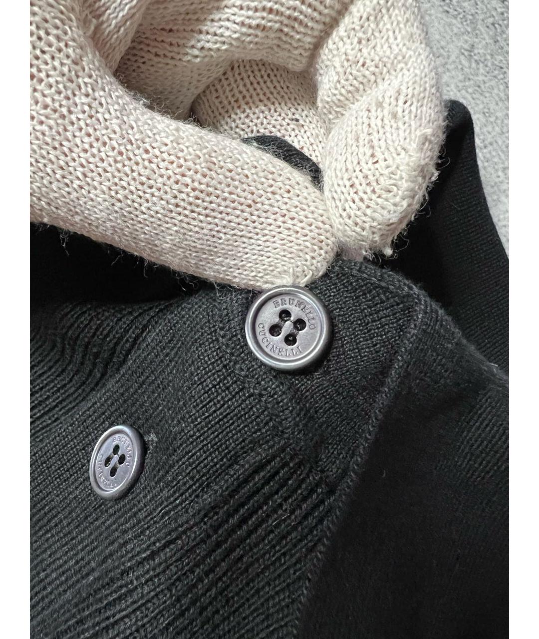 BRUNELLO CUCINELLI Черное хлопковое поло с длинным рукавом, фото 6