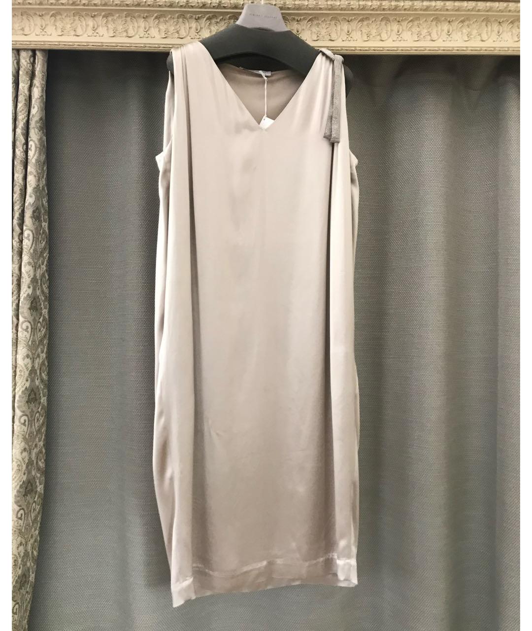 FABIANA FILIPPI Бежевое вискозное вечернее платье, фото 8