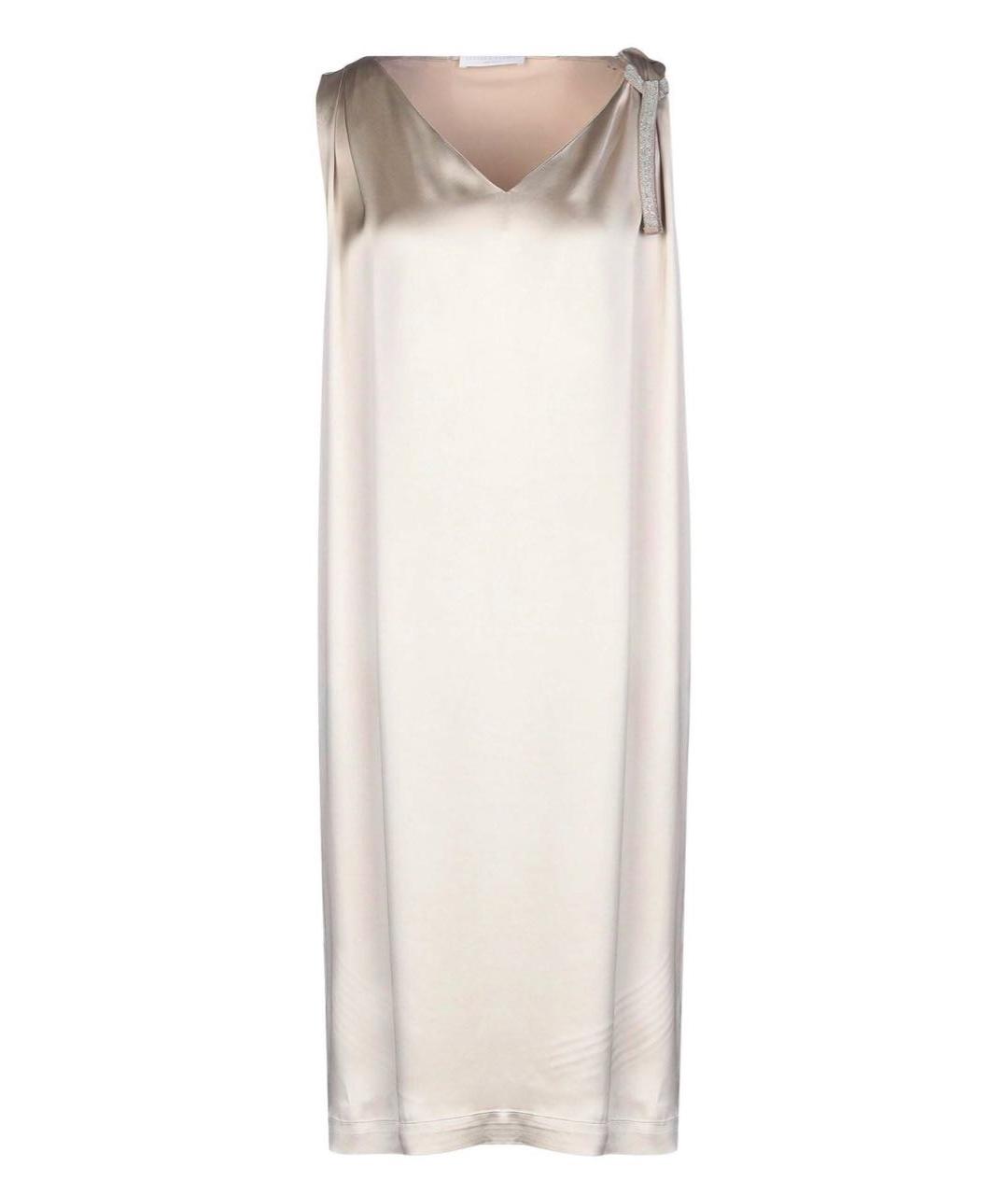 FABIANA FILIPPI Бежевое вискозное вечернее платье, фото 1