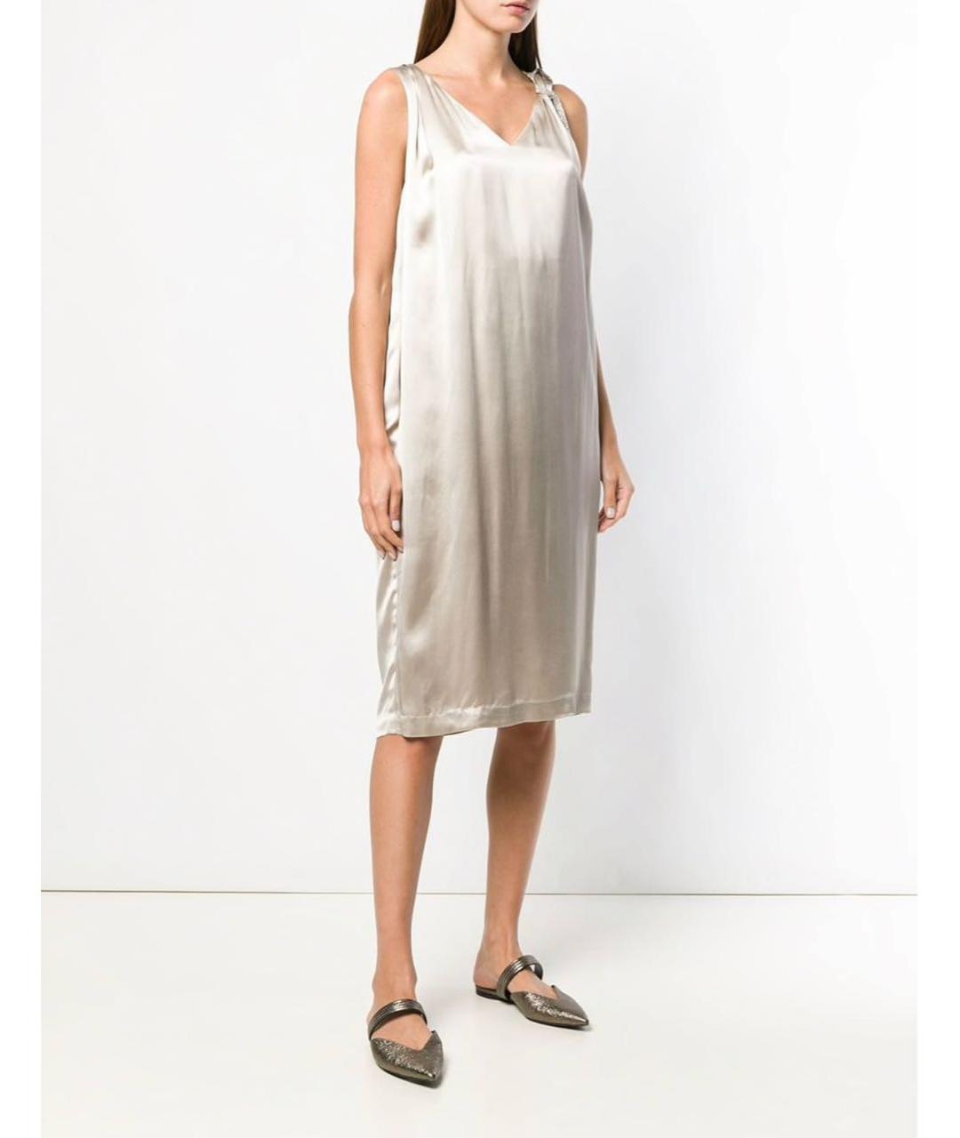 FABIANA FILIPPI Бежевое вискозное вечернее платье, фото 2