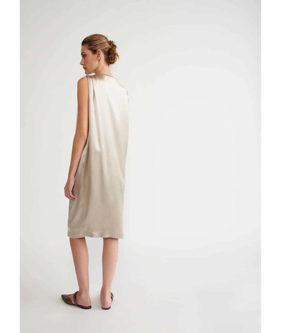 FABIANA FILIPPI Бежевое вискозное вечернее платье, фото 7