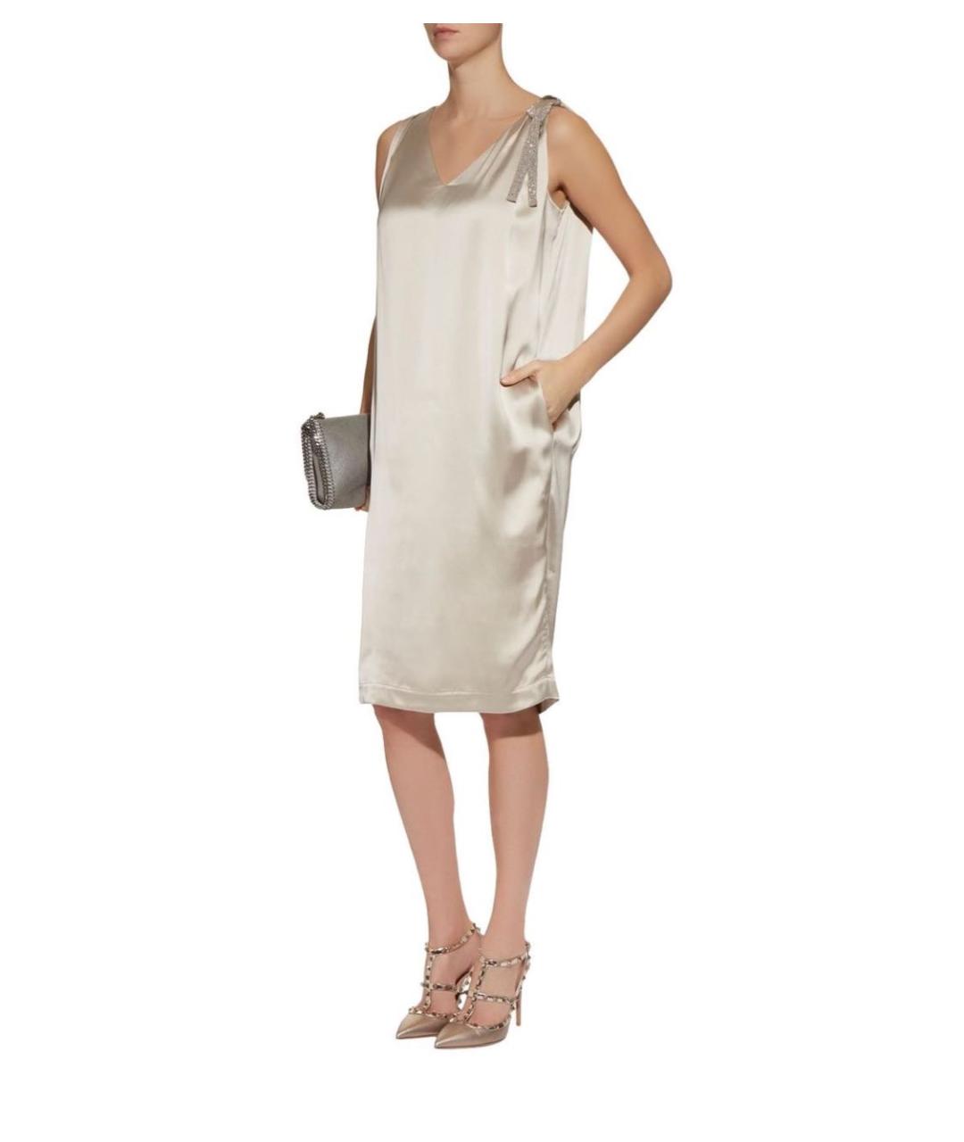 FABIANA FILIPPI Бежевое вискозное вечернее платье, фото 5