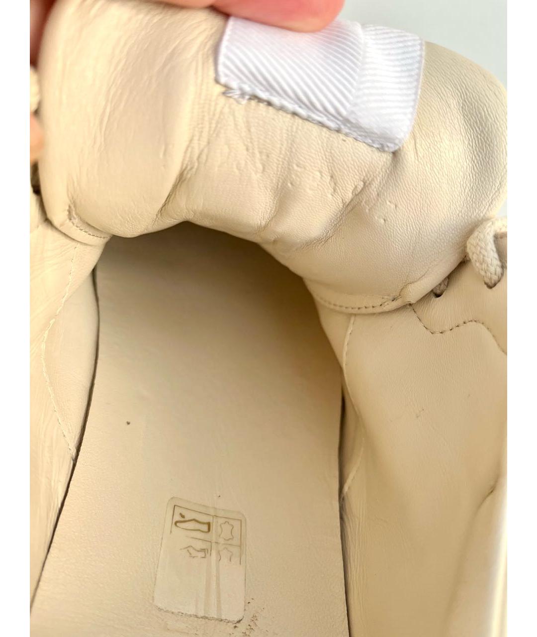 GUCCI Бежевые кожаные кроссовки, фото 8