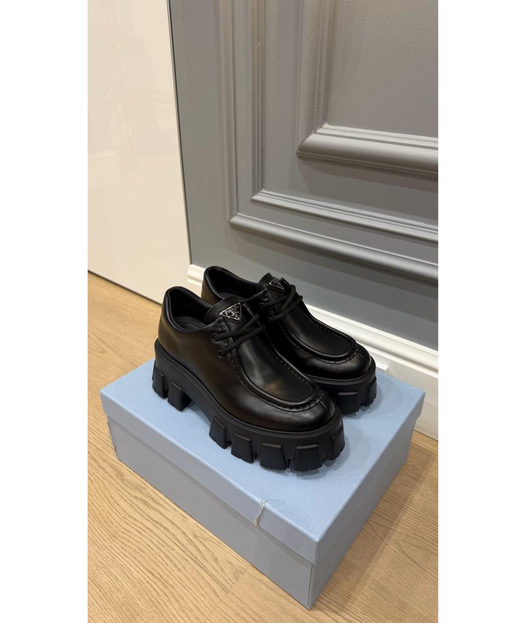 PRADA Черные кожаные лоферы, фото 2