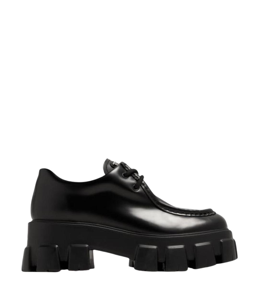 PRADA Черные кожаные лоферы, фото 1