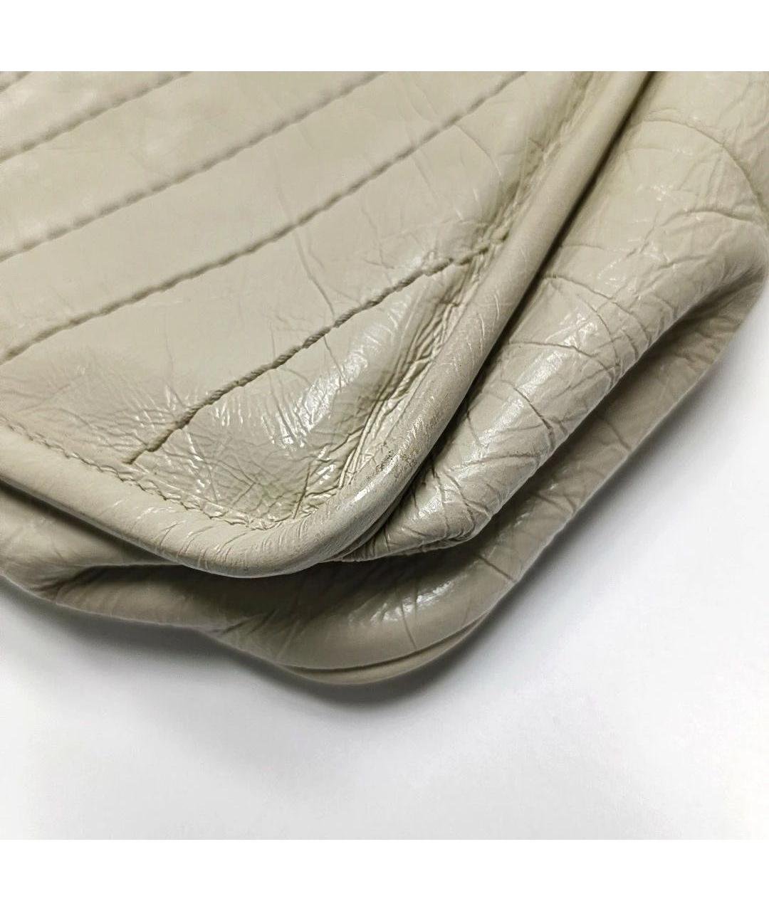 SAINT LAURENT Бежевая кожаная сумка через плечо, фото 8