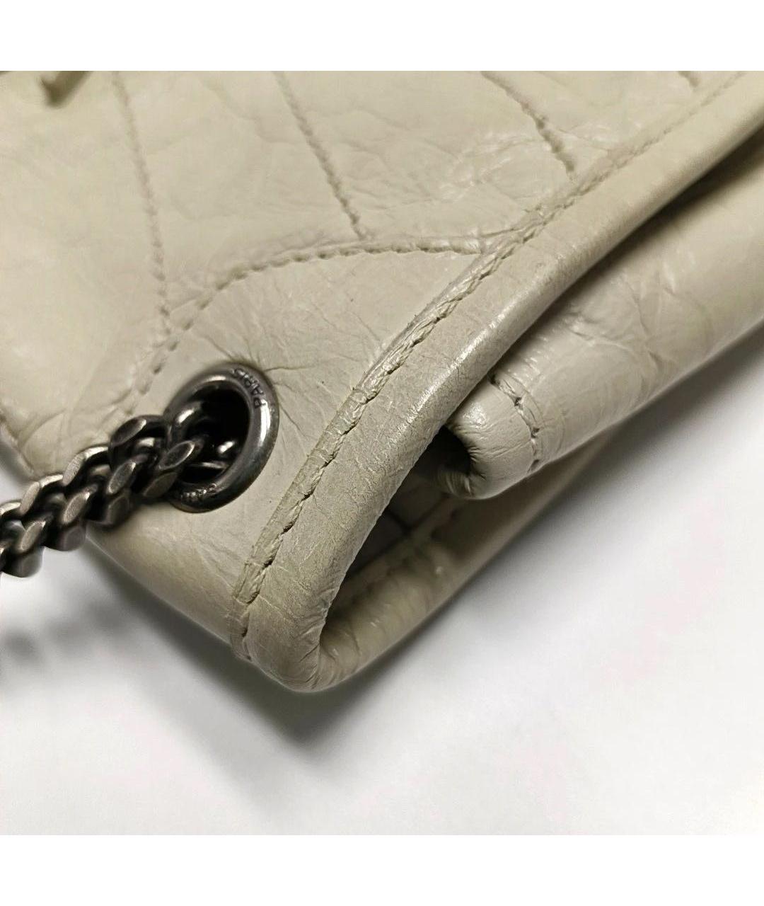 SAINT LAURENT Бежевая кожаная сумка через плечо, фото 5