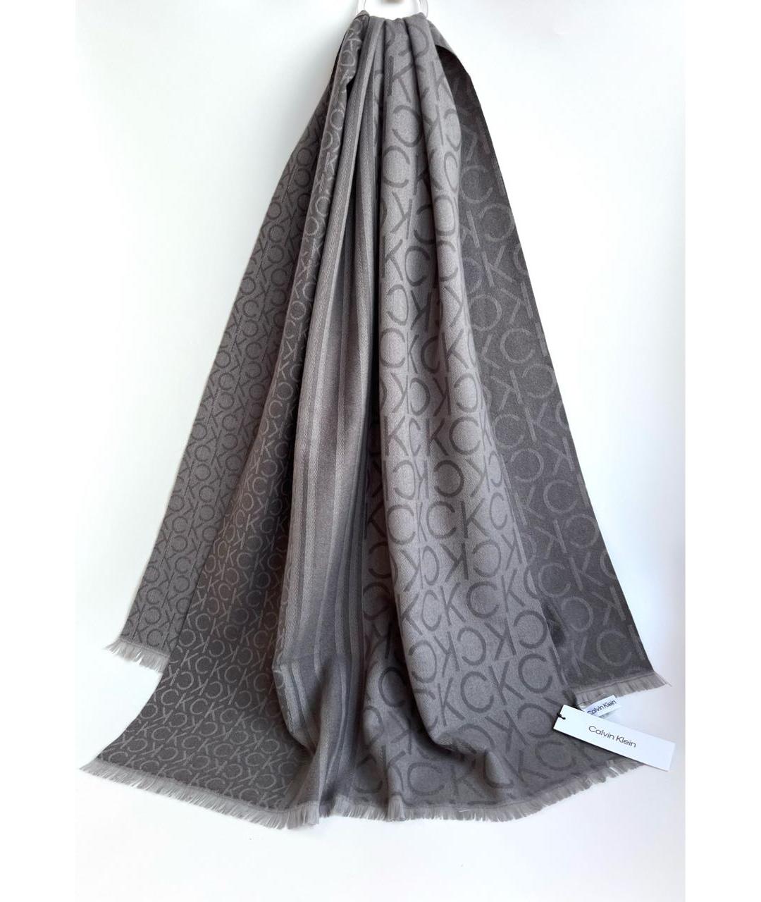 CALVIN KLEIN Серый шарф, фото 4