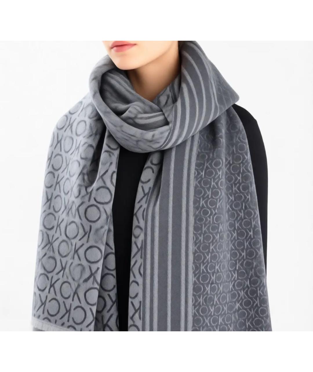 CALVIN KLEIN Серый шарф, фото 8