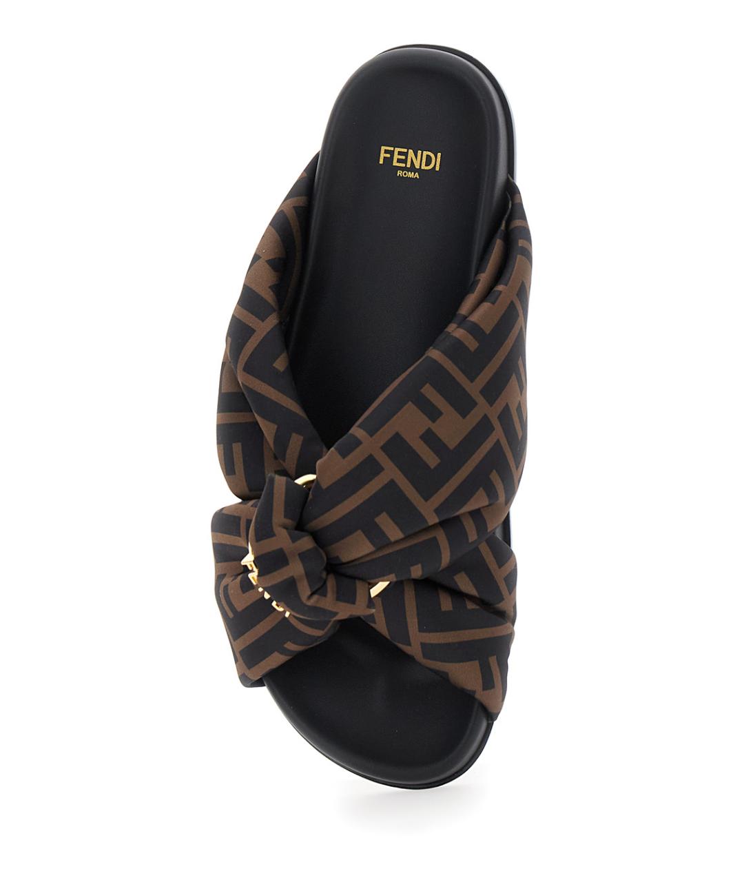 FENDI Коричневые синтетические сандалии, фото 3