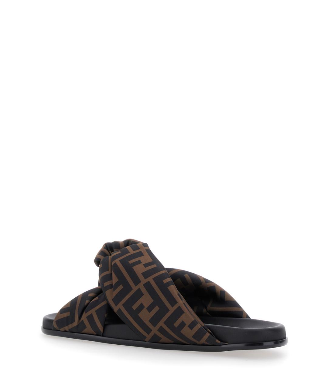 FENDI Коричневые синтетические сандалии, фото 2