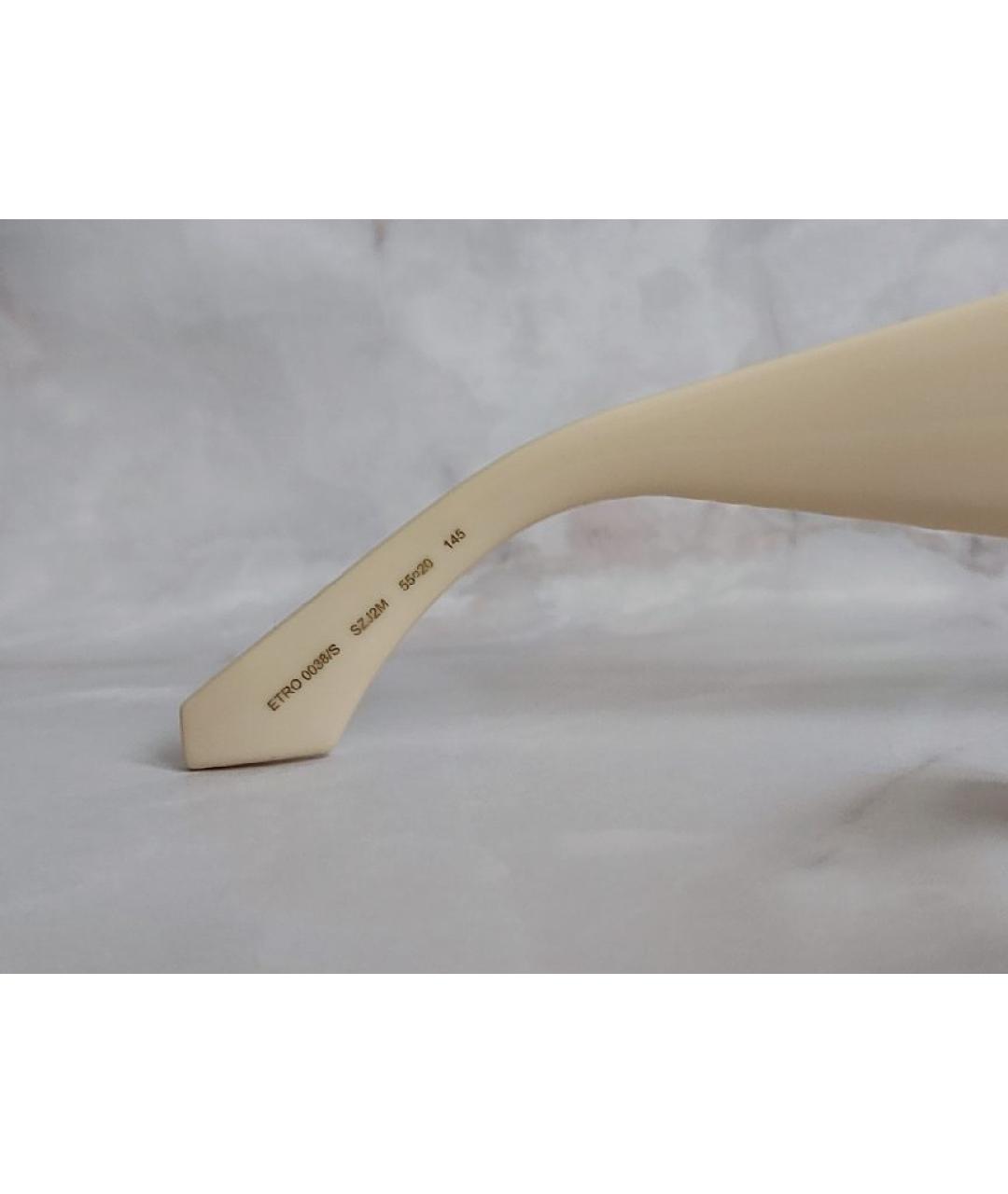 ETRO Белые пластиковые солнцезащитные очки, фото 5