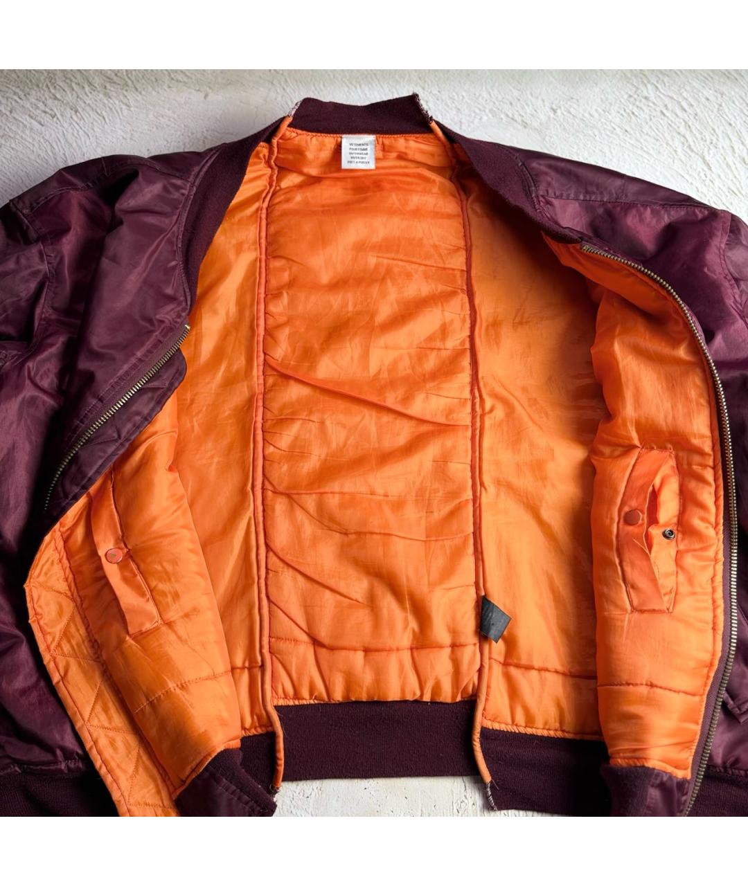 VETEMENTS Бордовая синтетическая куртка, фото 5