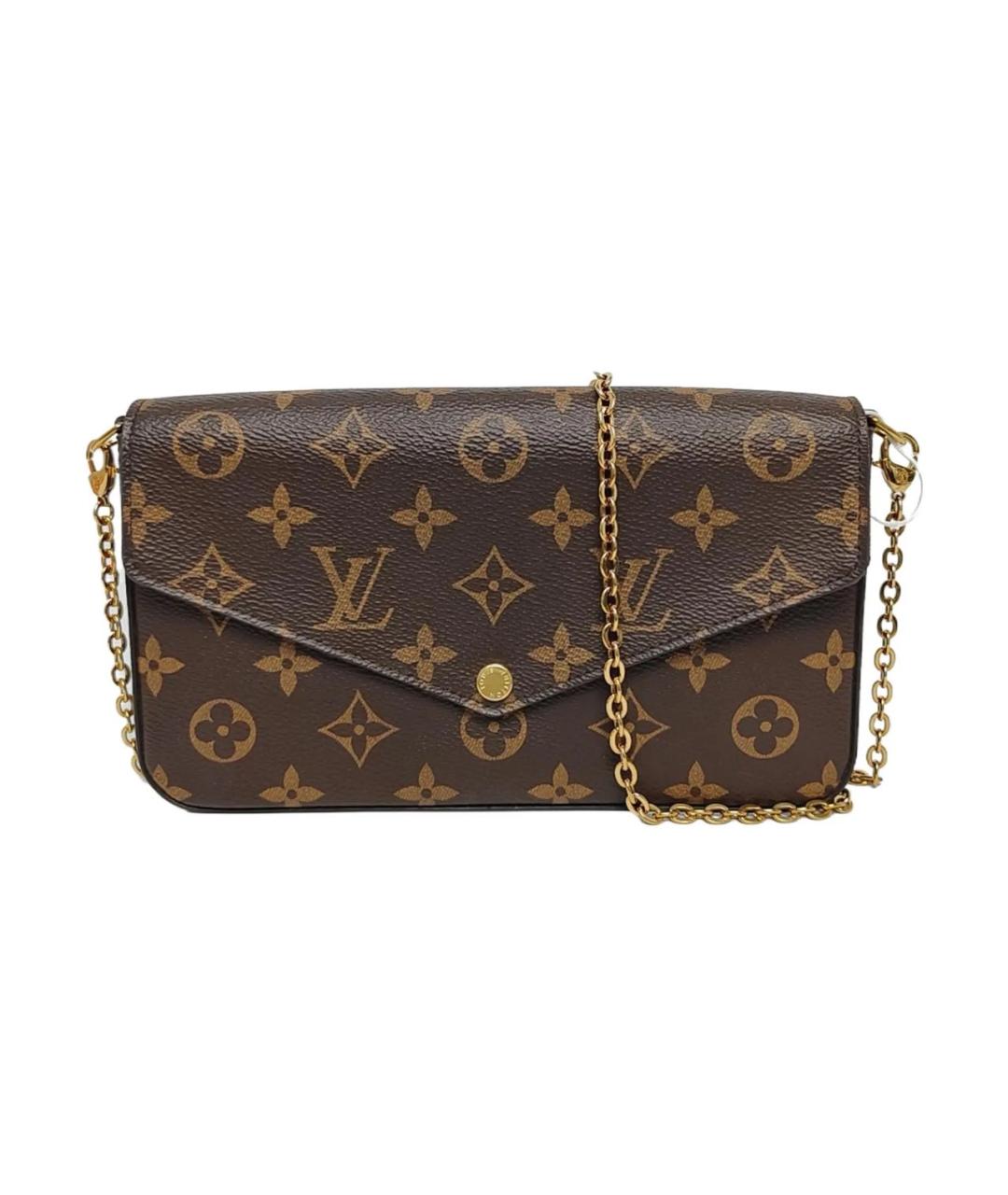 LOUIS VUITTON Коричневая кожаная сумка через плечо, фото 1