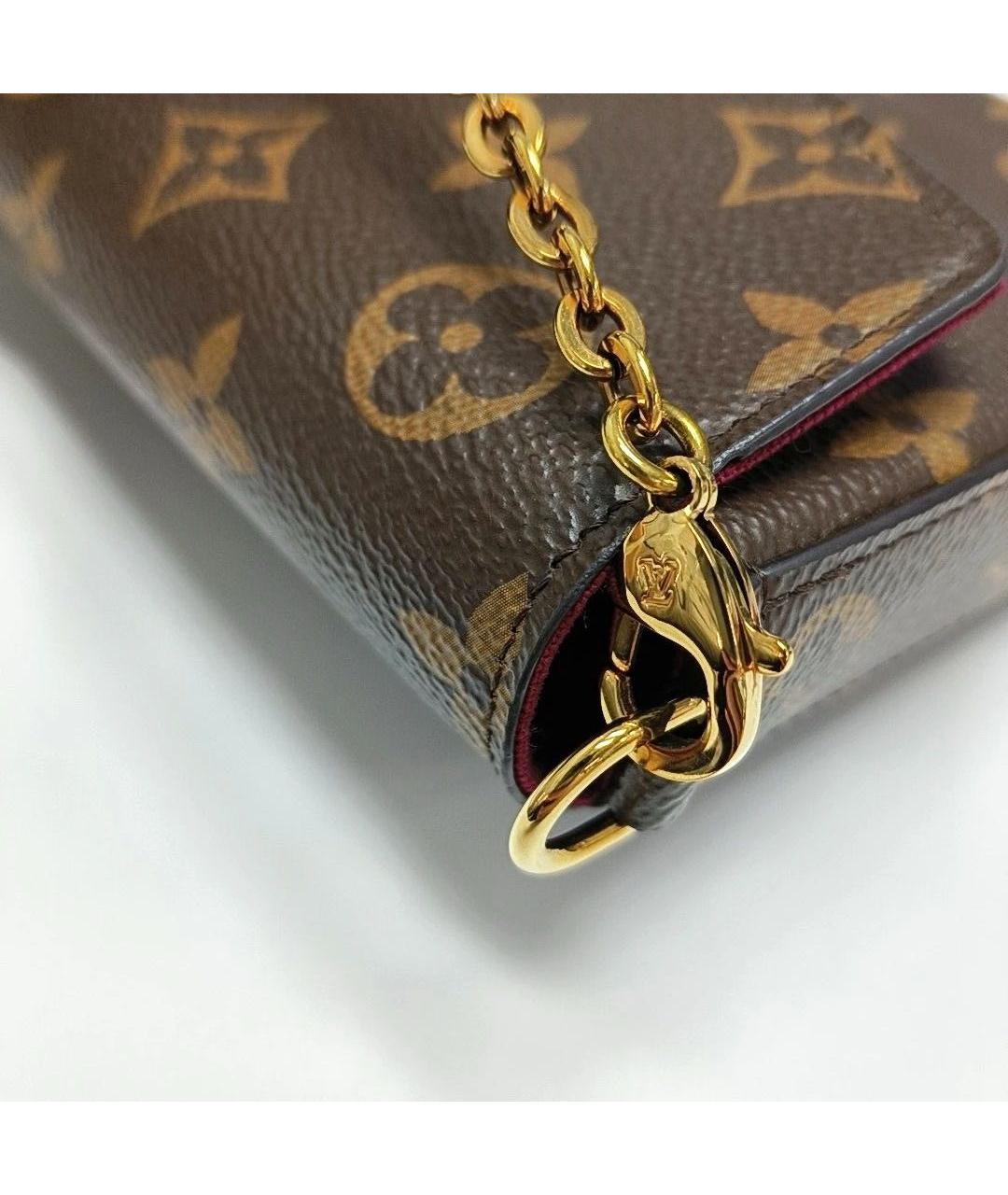 LOUIS VUITTON Коричневая кожаная сумка через плечо, фото 8