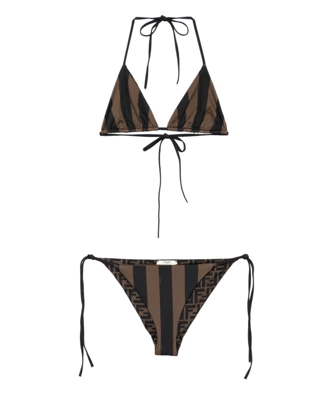 FENDI Коричневый полиамидовый купальник, фото 1