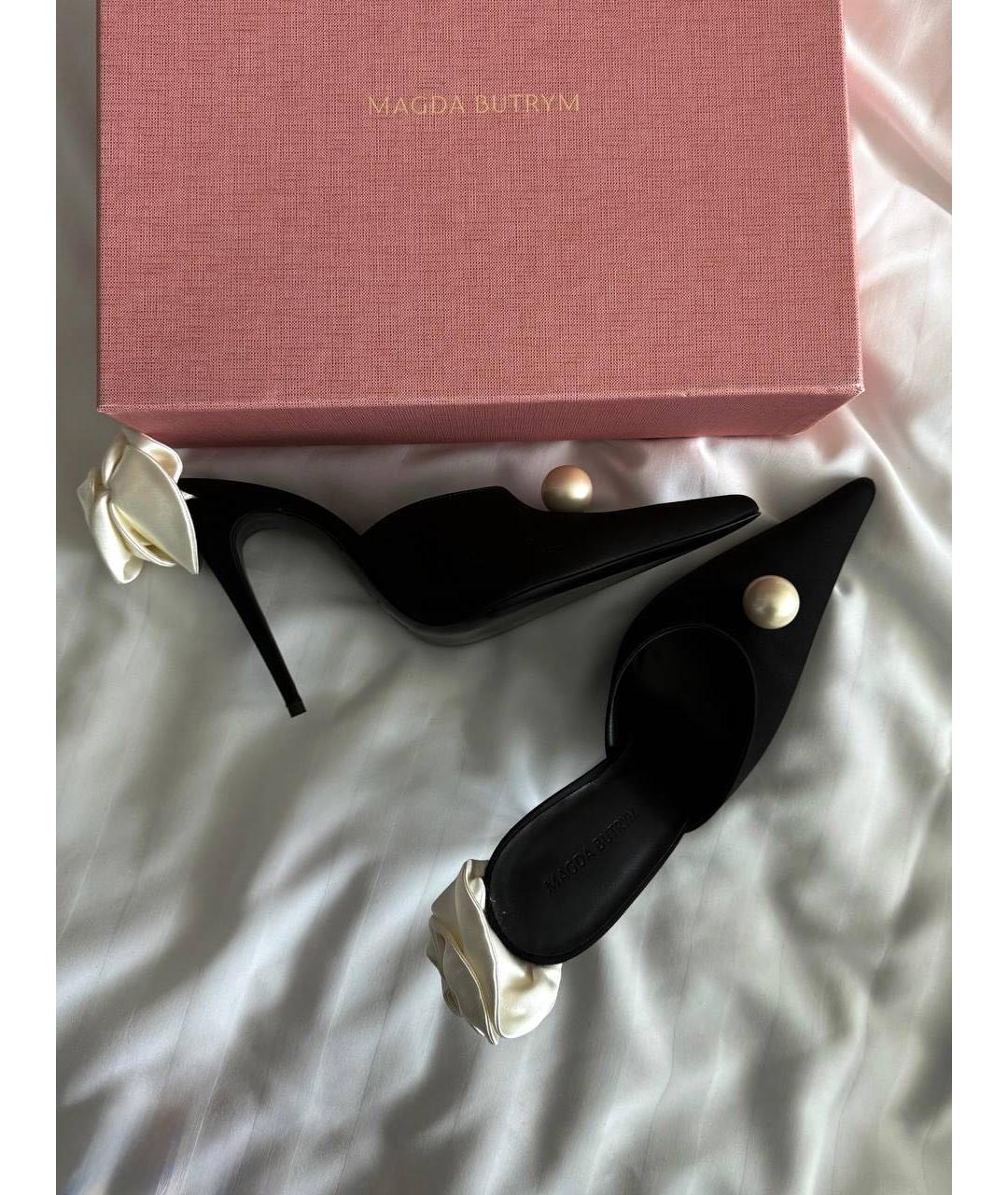 MAGDA BUTRYM Черные текстильные мюли, фото 2