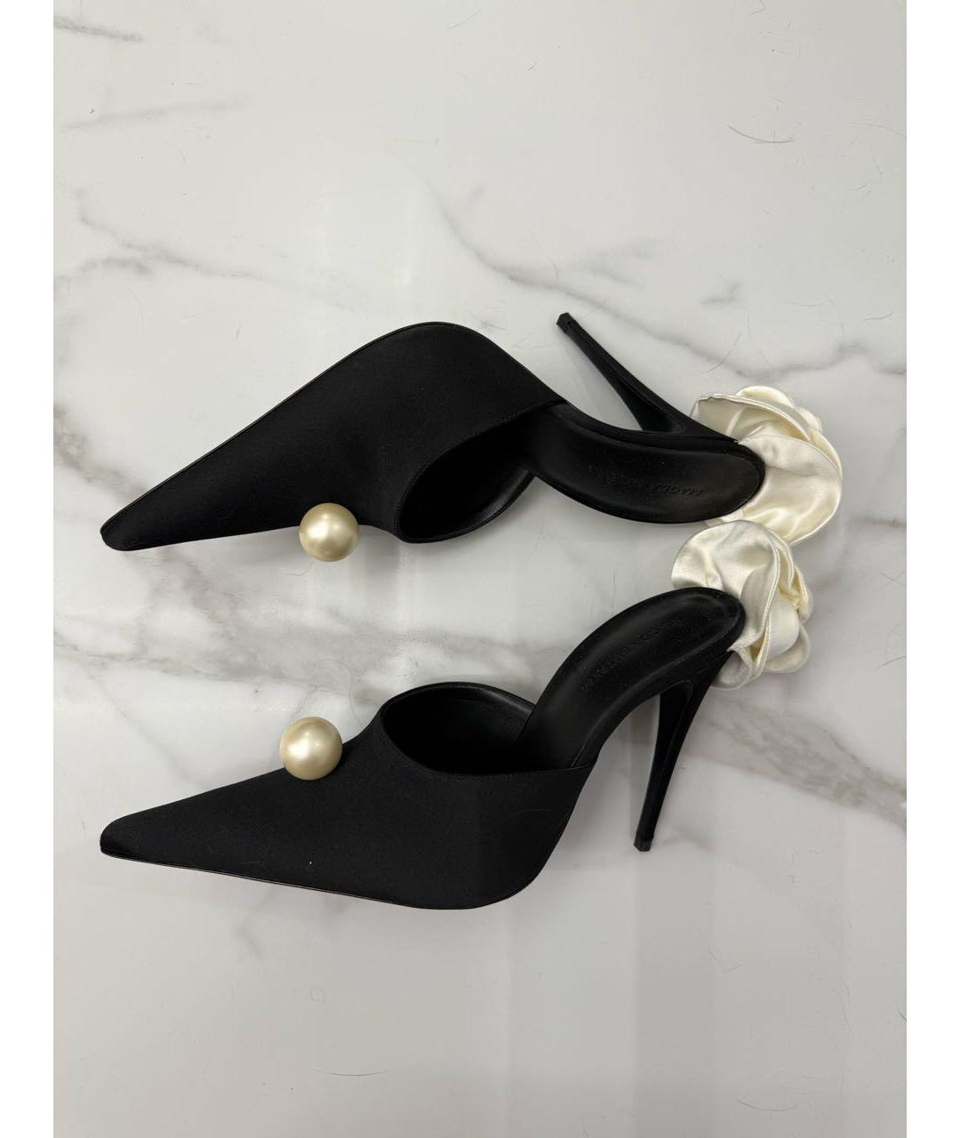 MAGDA BUTRYM Черные текстильные мюли, фото 6