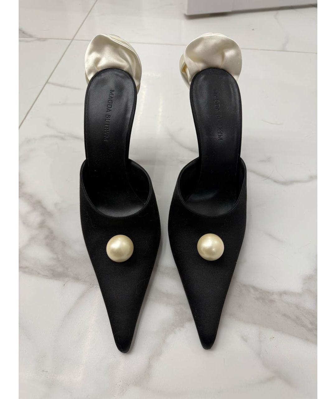 MAGDA BUTRYM Черные текстильные мюли, фото 3