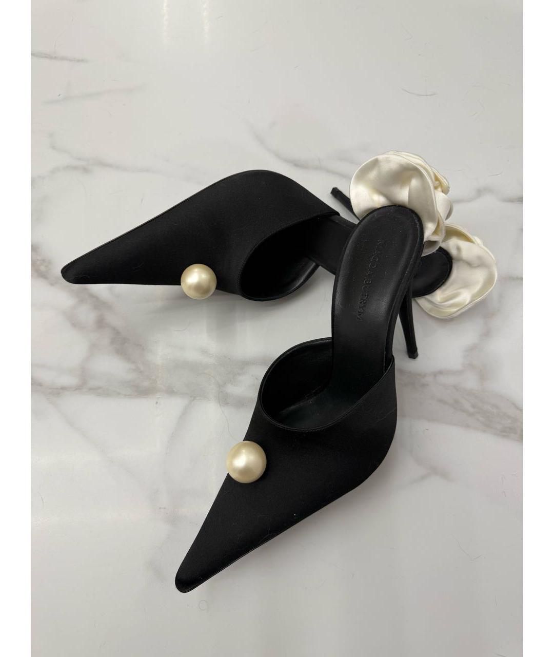 MAGDA BUTRYM Черные текстильные мюли, фото 5