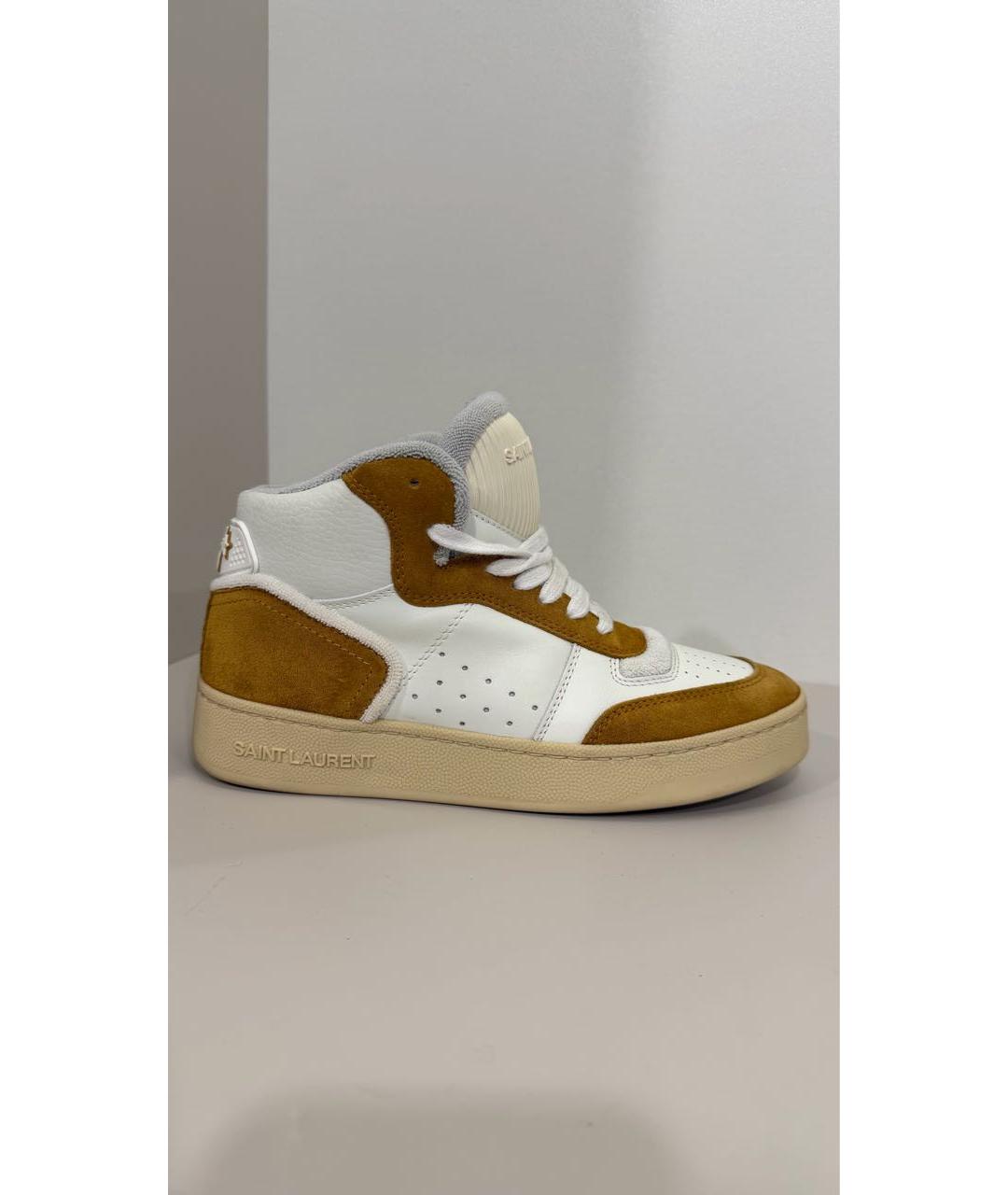 SAINT LAURENT Белые кожаные кроссовки, фото 5