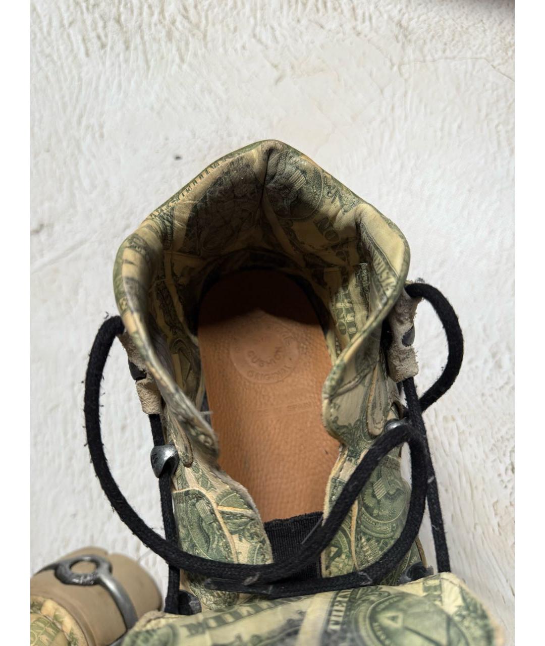 VETEMENTS Зеленые кожаные низкие кроссовки / кеды, фото 8