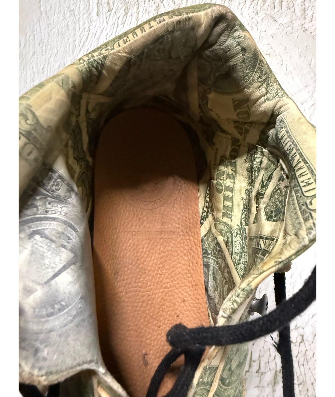 VETEMENTS Зеленые кожаные низкие кроссовки / кеды, фото 6