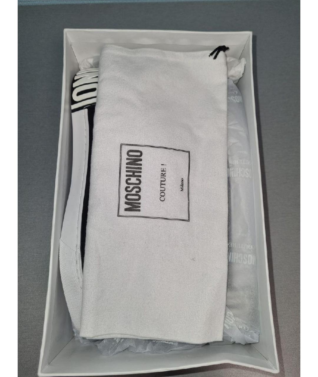 MOSCHINO Черные кожаные низкие кроссовки / кеды, фото 8