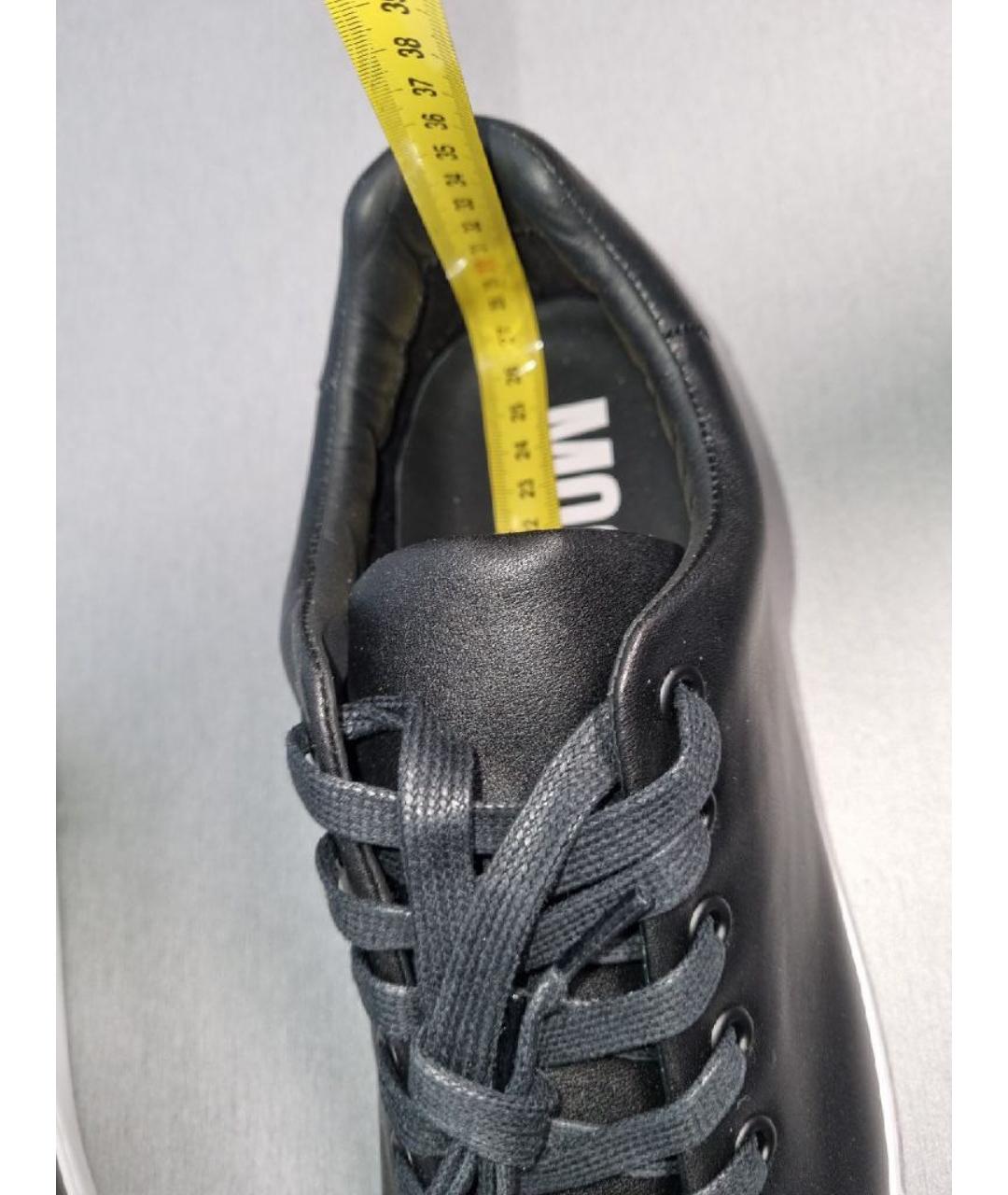 MOSCHINO Черные кожаные низкие кроссовки / кеды, фото 6