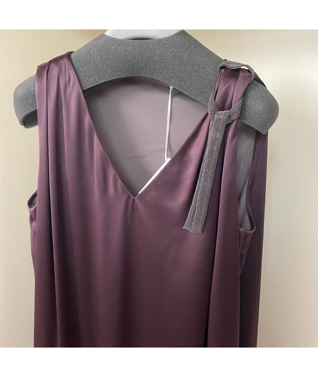 FABIANA FILIPPI Бордовое вискозное вечернее платье, фото 5