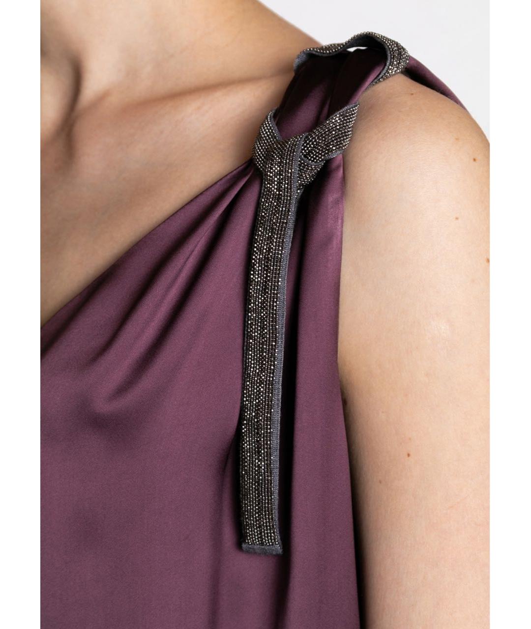 FABIANA FILIPPI Бордовое вискозное вечернее платье, фото 3