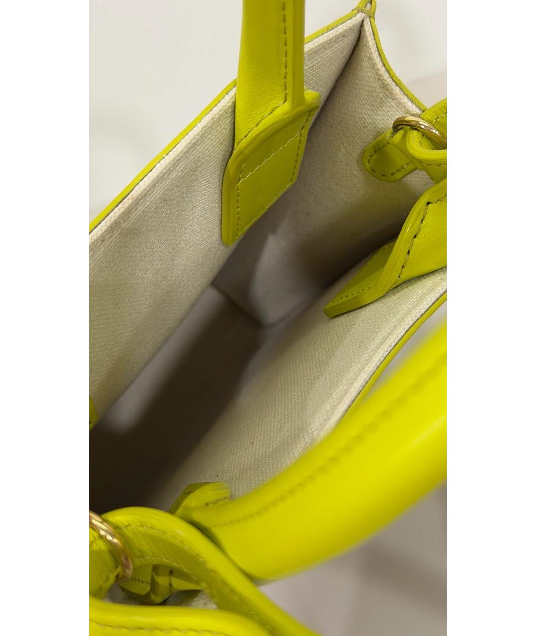 CELINE Желтая хлопковая сумка с короткими ручками, фото 4