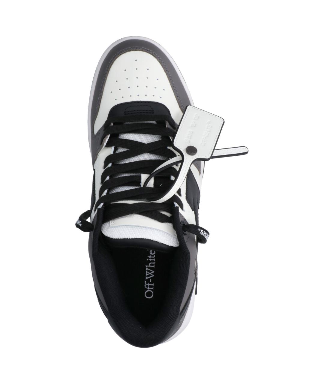 OFF-WHITE Серые кожаные низкие кроссовки / кеды, фото 5