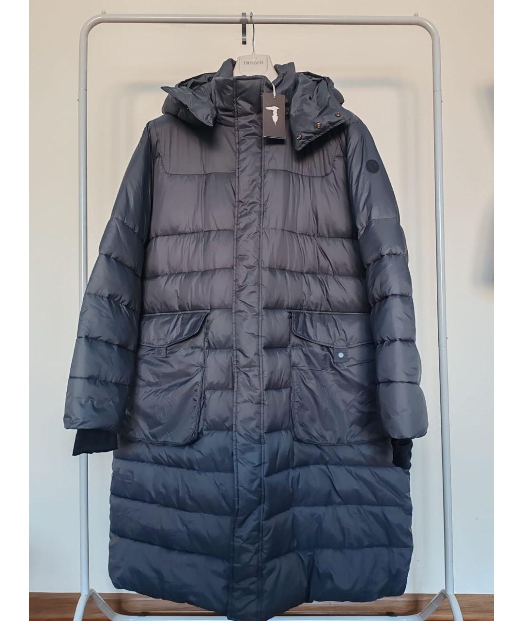 TRUSSARDI Серый полиэстеровый пуховик, фото 5