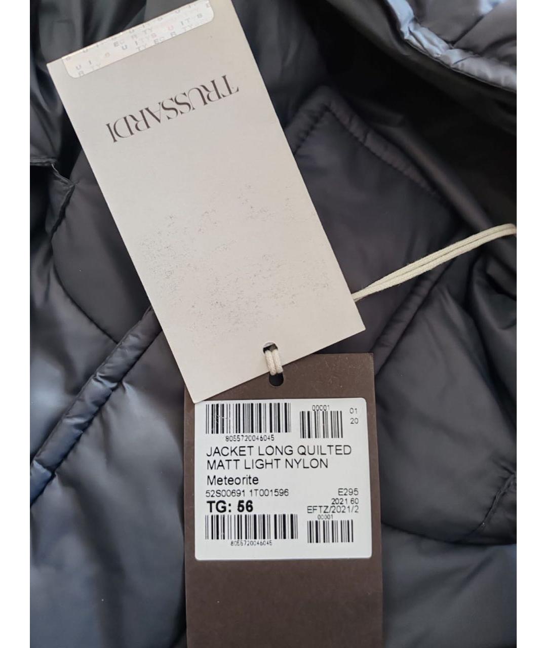 TRUSSARDI Серый полиэстеровый пуховик, фото 3
