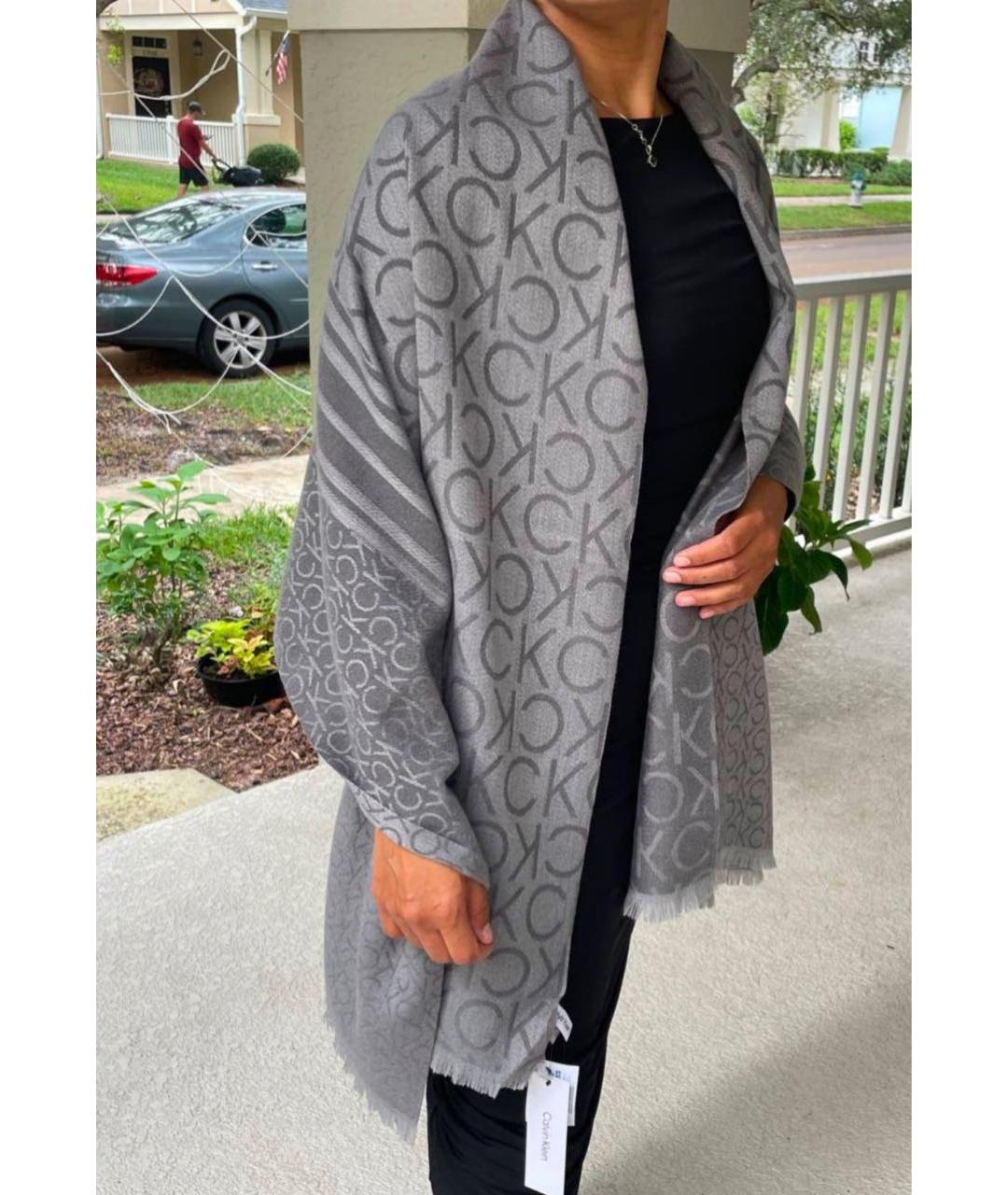 CALVIN KLEIN Серый шарф, фото 6