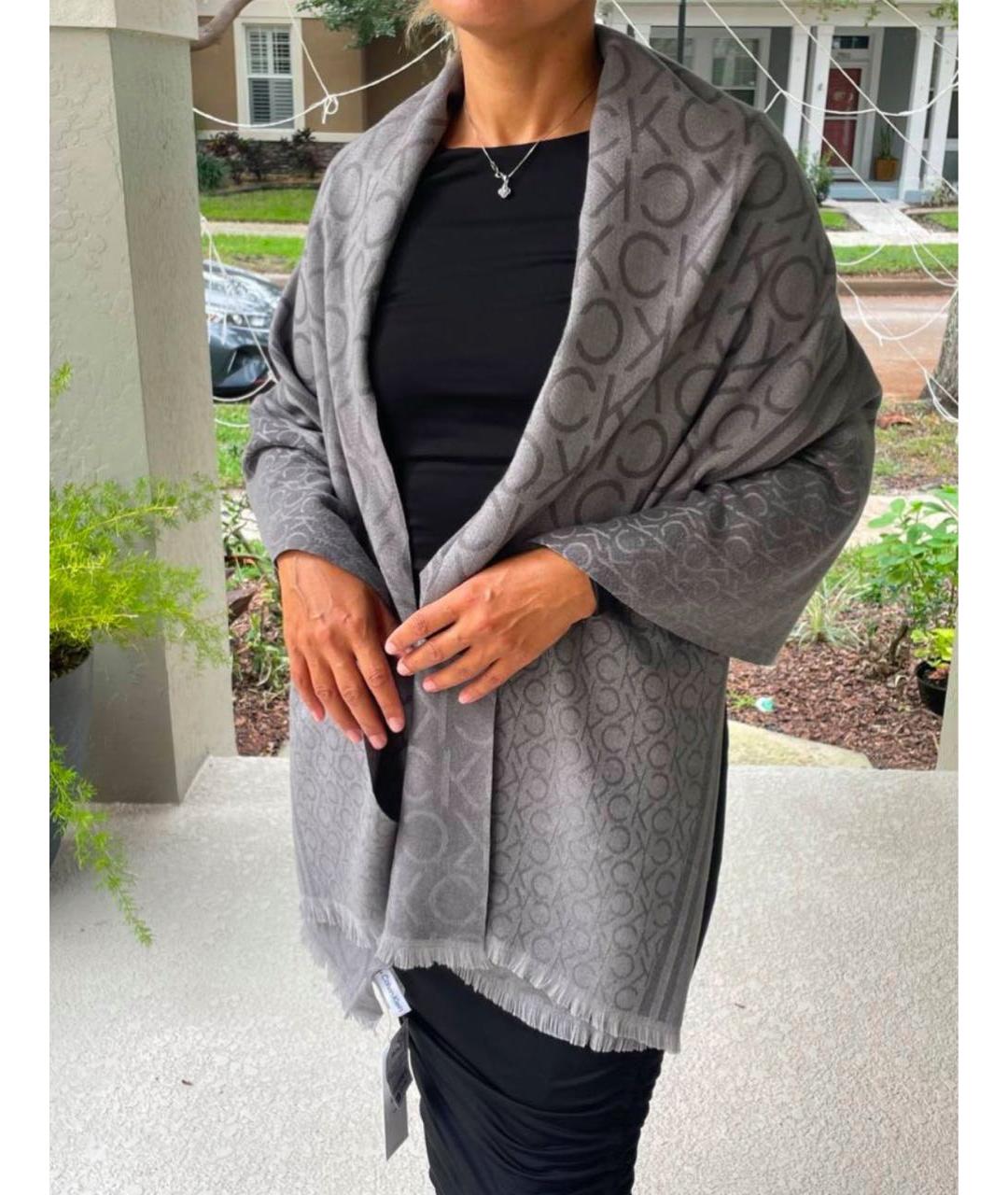 CALVIN KLEIN Серый шарф, фото 7