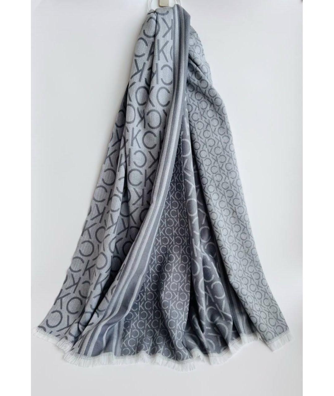 CALVIN KLEIN Серый шарф, фото 4