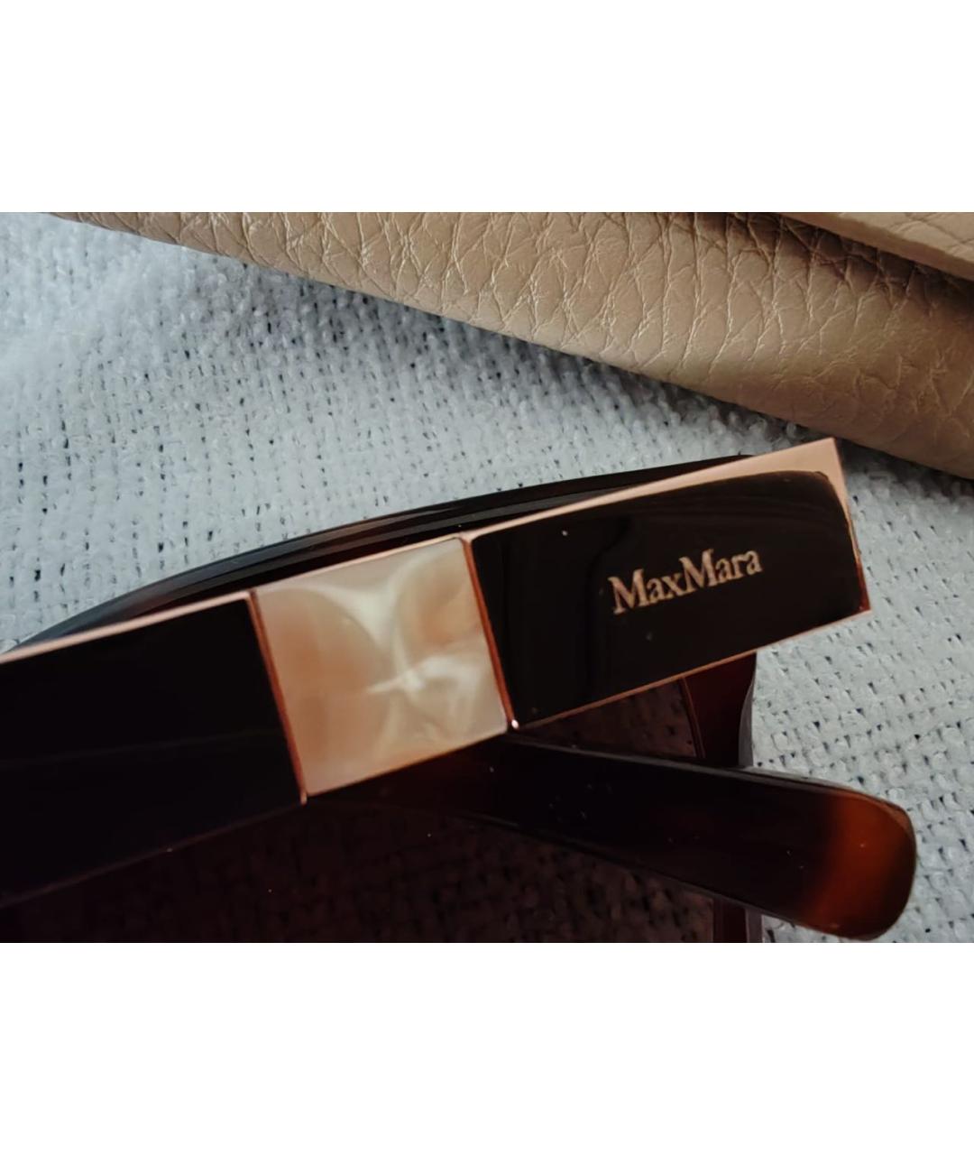 MAX MARA Коричневые пластиковые солнцезащитные очки, фото 4