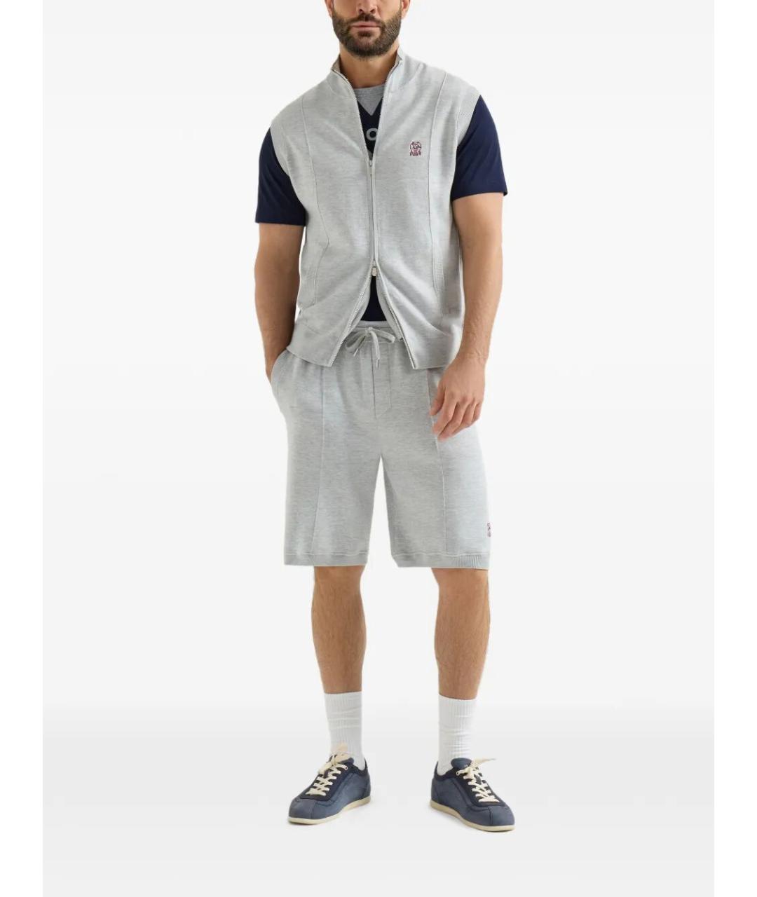 BRUNELLO CUCINELLI Темно-синяя хлопковая футболка, фото 2