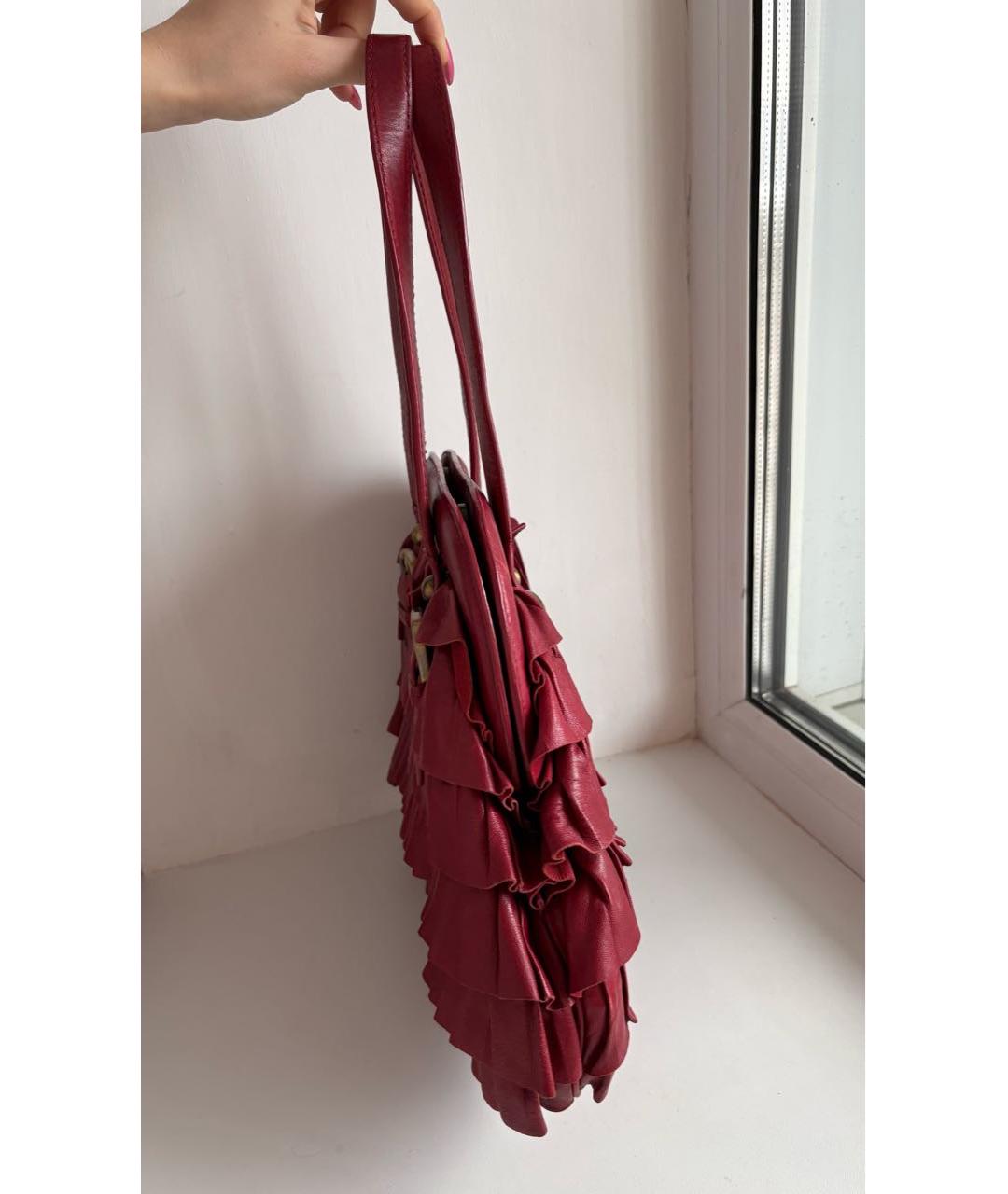 MOSCHINO Красная кожаная сумка тоут, фото 2