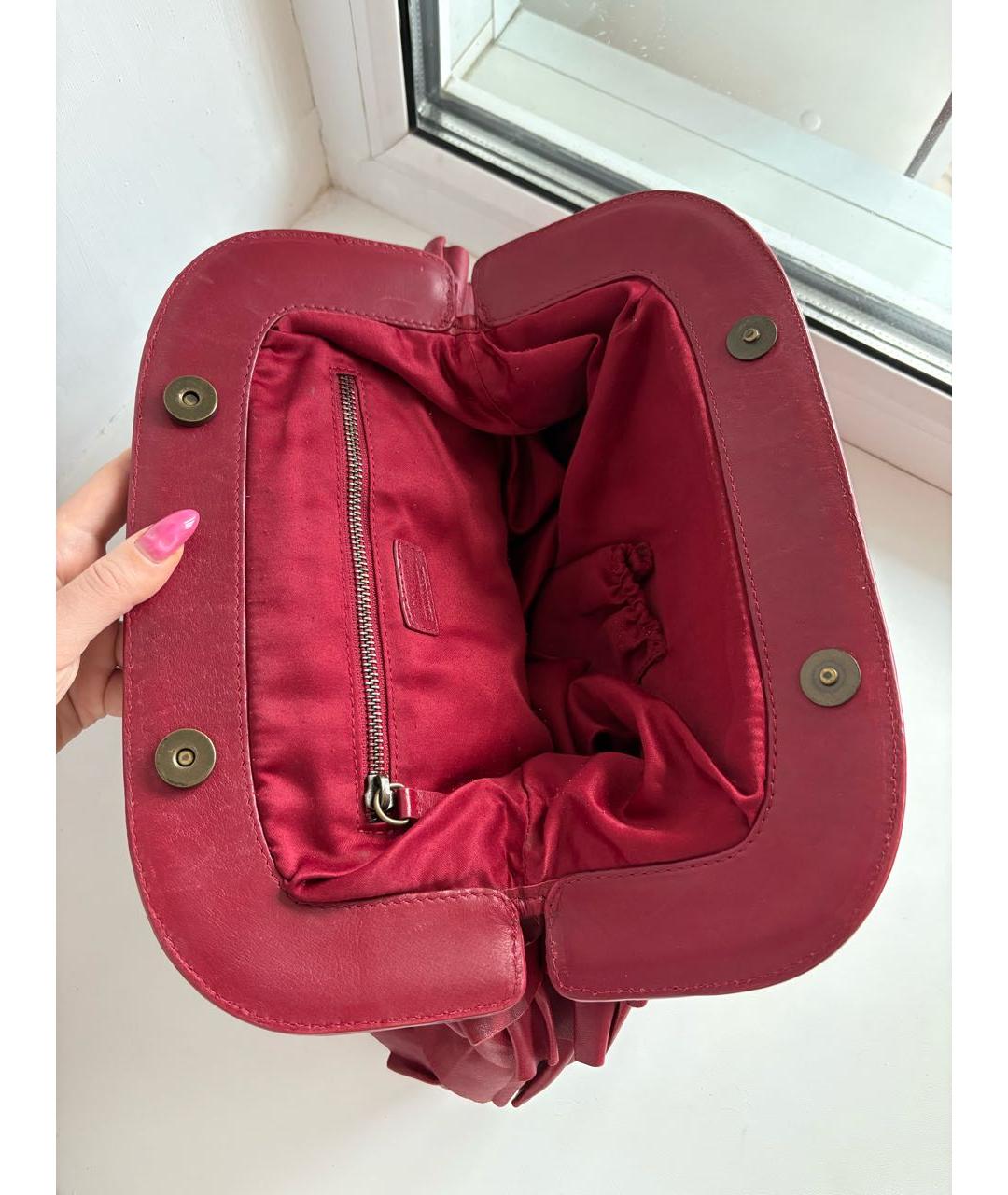 MOSCHINO Красная кожаная сумка тоут, фото 4