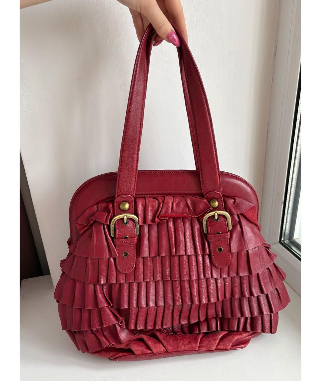 MOSCHINO Красная кожаная сумка тоут, фото 3