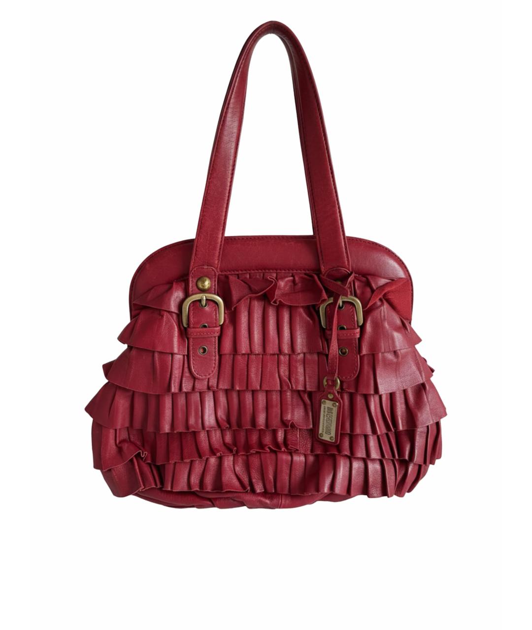 MOSCHINO Красная кожаная сумка тоут, фото 1