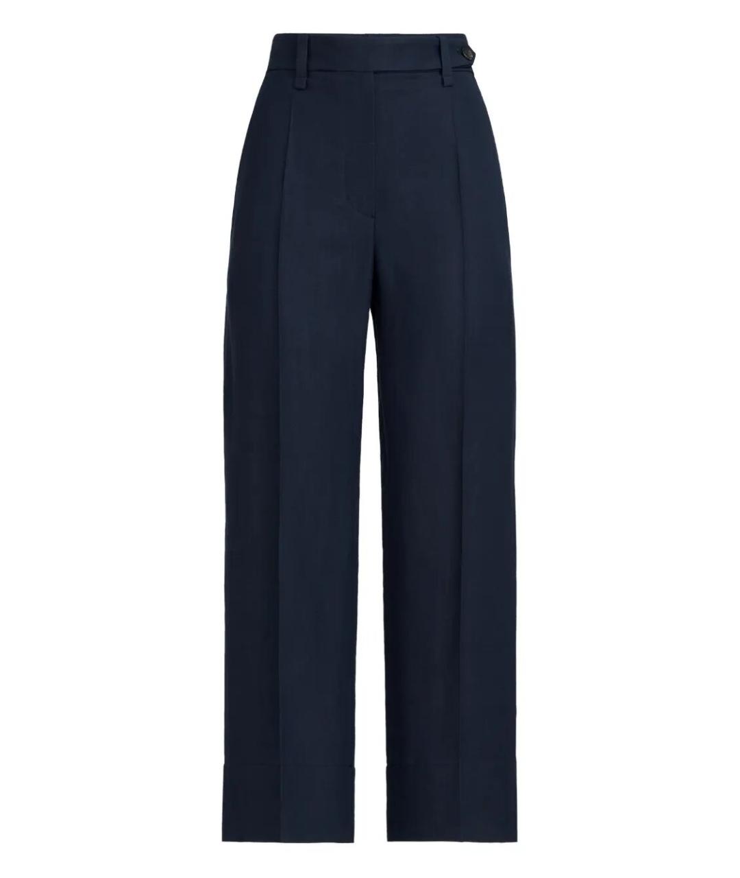 BRUNELLO CUCINELLI Синие вискозные прямые брюки, фото 1