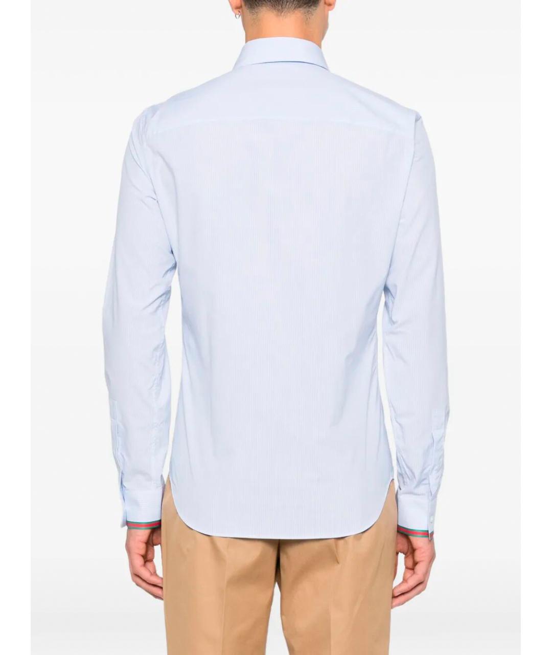 GUCCI Голубая хлопковая классическая рубашка, фото 3